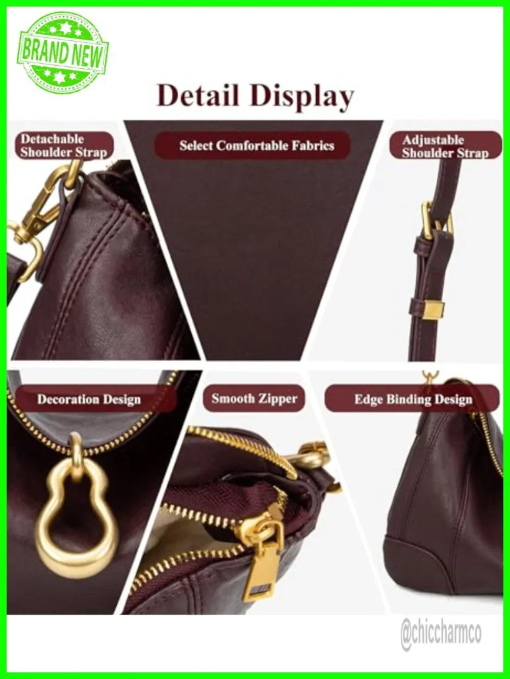 Retro Hobo Shoulder Bag PU Leather Satchel Purse